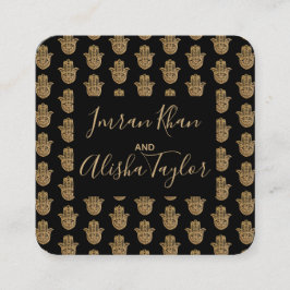 Indisk Bröllopsguld hamsa Henna-inbjudan Tilläggskort