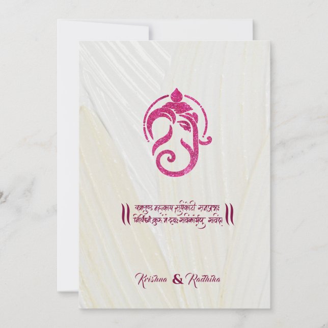 Indisk bröllopsinbjudan Ganesha hinduisk Inbjudningar (Framsida)