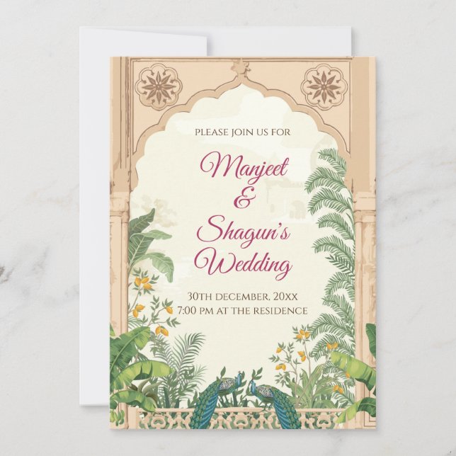 Indisk Bröllopsinbjudan och Hindu Bröllop-kort Inbjudningar (Framsida)