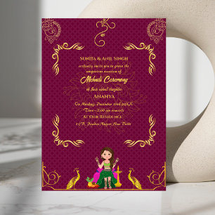Indisk brud Mehndi-ceremoni Ganesha Inbjudningar