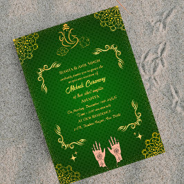 Indisk brud Mehndi-ceremoni Ganesha Inbjudningar
