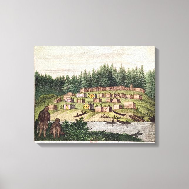 Indisk camping på ön Quadra Canvastryck (Framsida)