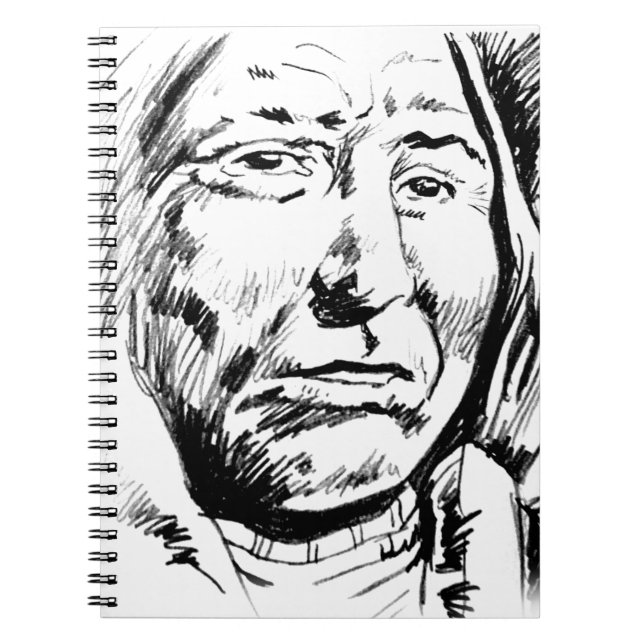Indisk chef Bläck Sketch Motivational Anteckningsbok Med Spiral (Framsidan)