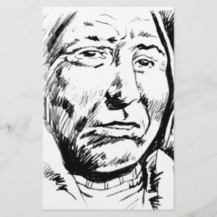 Indisk chef Bläck Sketch Motivational Brevpapper