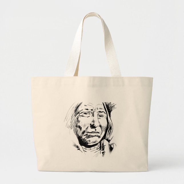 Indisk chef Bläck Sketch Motivational Jumbo Tygkasse (Framsidan)