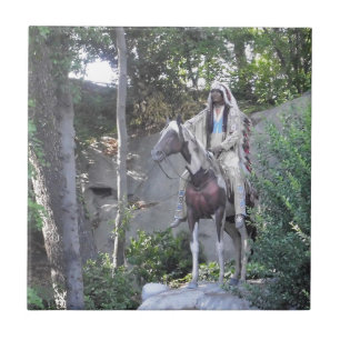 Indisk chef för indian med hästen kakelplatta