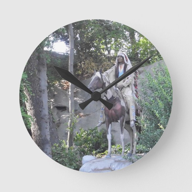 Indisk chef för indian med hästen rund klocka (Framsida)