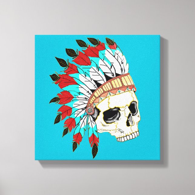Indisk Chief Skull Canvastryck (Framsida)