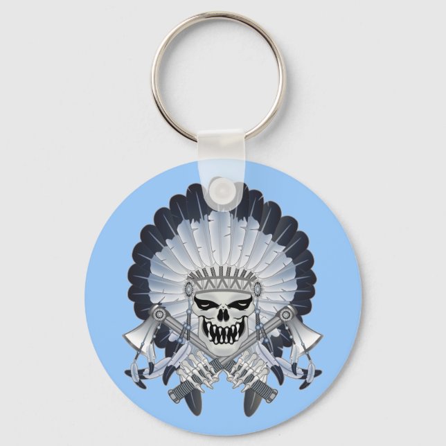 Indisk Chief Skull Nyckelring (Framsida)