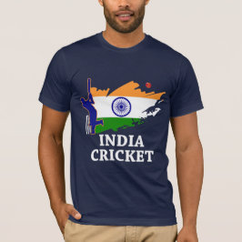 Indisk cricket med indisk Flagga Brush Stroke Gift T Shirt