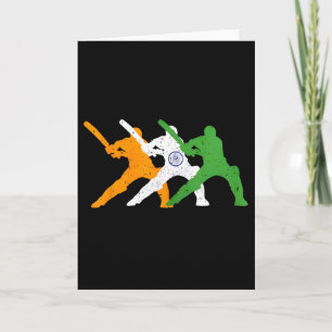 Indisk Cricket Team Cricket Spelare Fan Tsmen Flag Kort