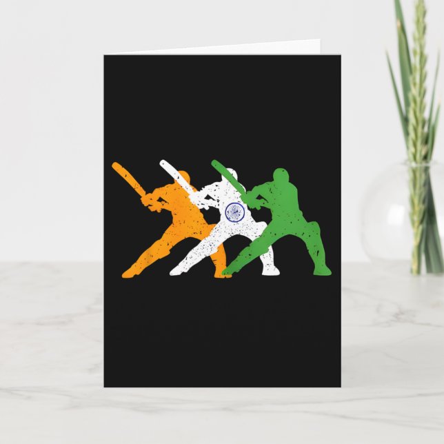 Indisk Cricket Team Cricket Spelare Fan Tsmen Flag Kort (Framsida)