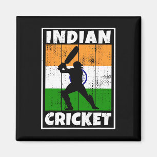 Indisk cricketfan flagga Indien cricket Magnet