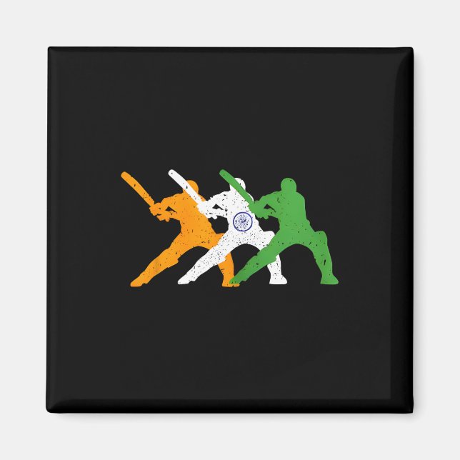 Indisk cricketlag cricketfantast Tsmen flagga av I Magnet (Framsidan)