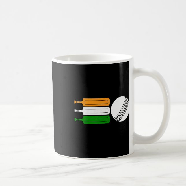 Indisk cricketspelare Ll Indisk flagga cricketlag  Kaffemugg (Höger)