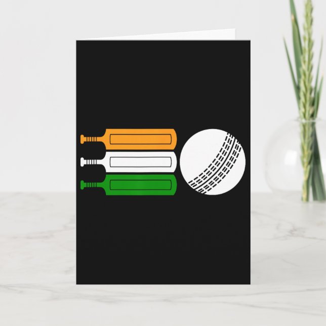 Indisk cricketspelare Ll indisk flagga cricketlag  Kort (Framsida)