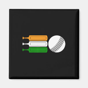 Indisk cricketspelare Ll indisk flagga cricketlag Magnet