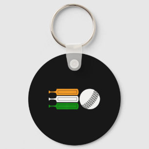 Indisk cricketspelare Ll Indisk flagga cricketlag Nyckelring