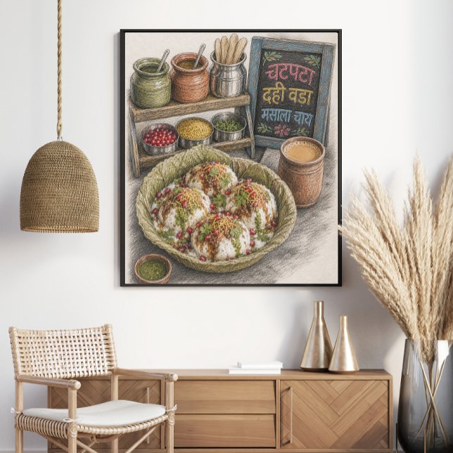 Indisk Dahi Vada Chaat och Masala Chai Poster (Skapare uppladdad)