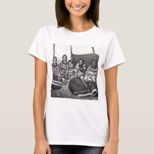Indisk damvintage Stereoview för Blackfeet Tee Shirt