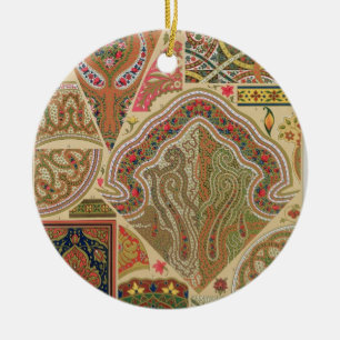 Indisk dekoration, pläterar XIX från 'Polychrome Julgransprydnad Keramik