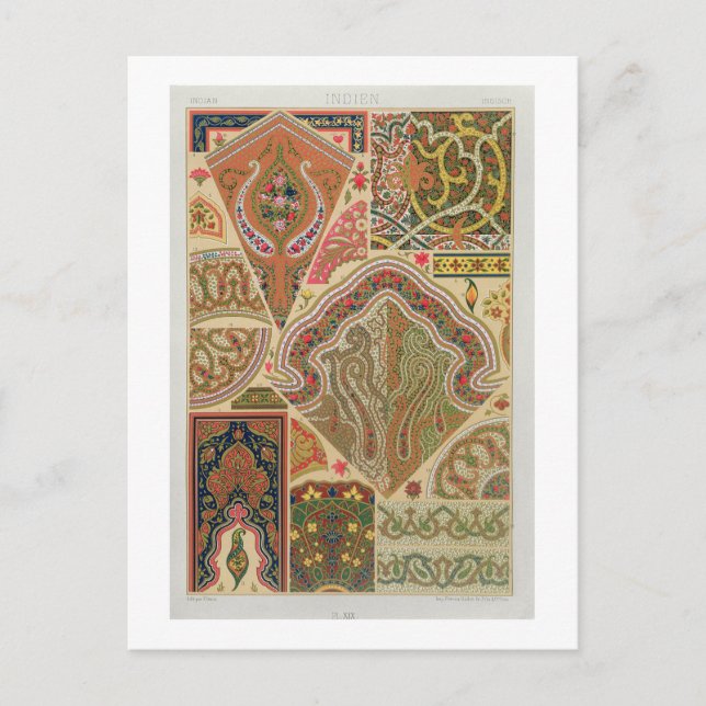 Indisk Dekoration XIX från "Polychrome Orna" Vykort (Framsida)