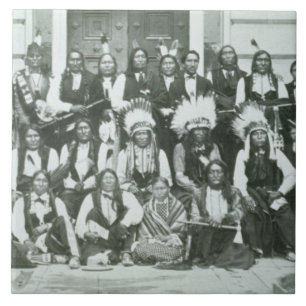 Indisk delegation av Sioux ledare i Washington D Kakelplatta