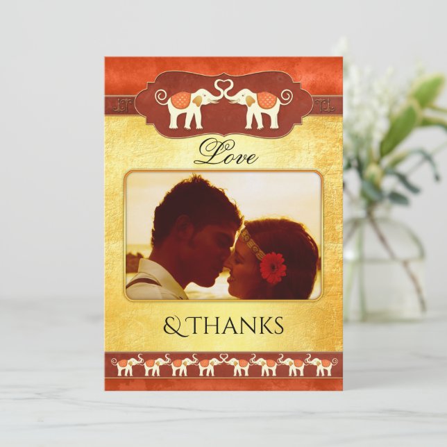 Indisk elefant Fotoport - tackkort Tack Kort (Stående Fram)