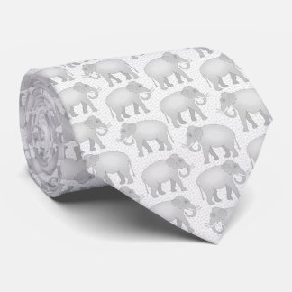Indisk elefant Grått och whire Slips
