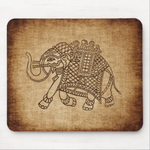 Indisk elefant i Burlap Musmatta