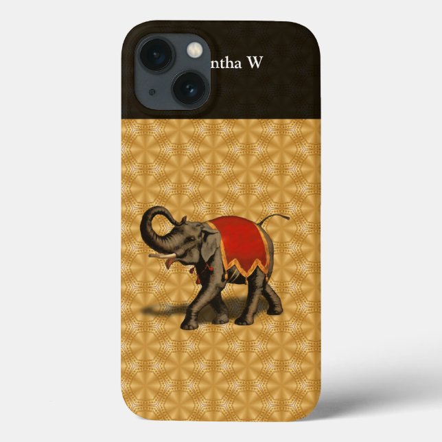 Indisk elefant med röd duk (Baksida)