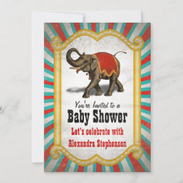 Indisk elefant Red Circus Boy Shower Inbjudningar