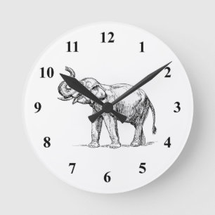 Indisk elefant rund klocka