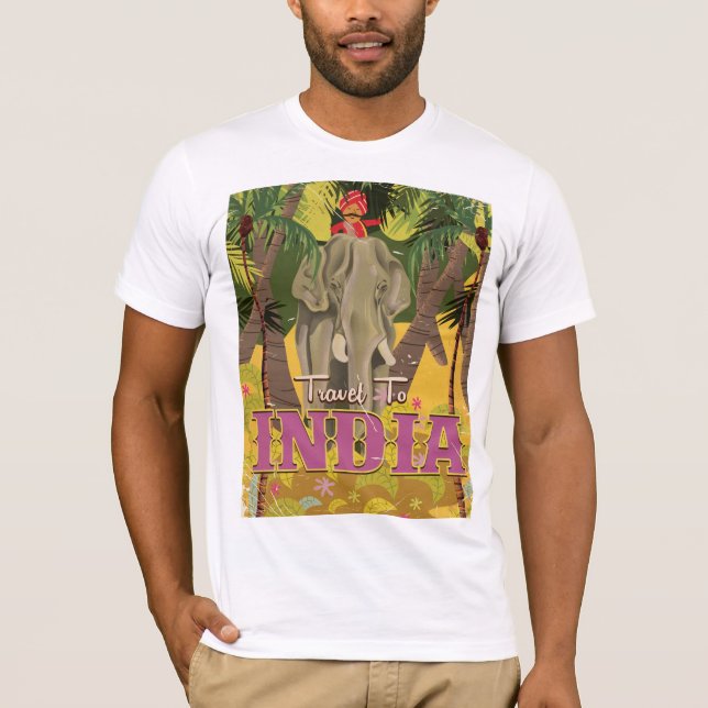 indisk elefant vintage reseskylt tee (Framsida)