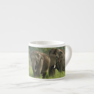 Indisk elefantfamilj espressomugg