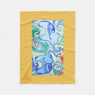 Indisk elefantfilt för mammor & för baby fleecefilt