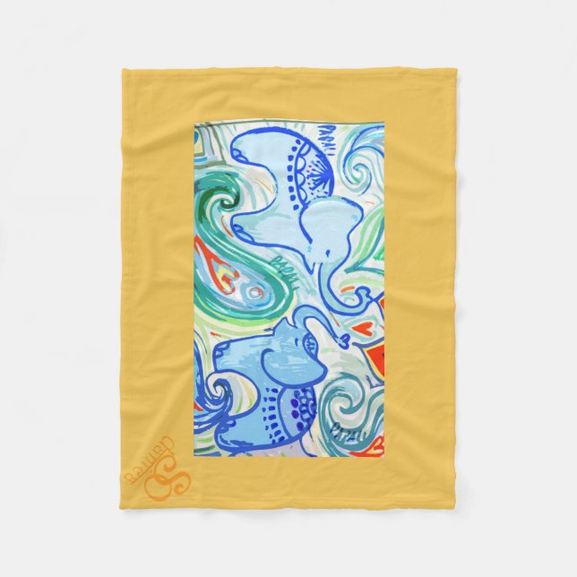 Indisk elefantfilt för mammor & för baby fleecefilt (Framsidan)