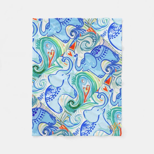 Indisk elefantfilt för mammor & för baby fleecefilt (Framsidan)