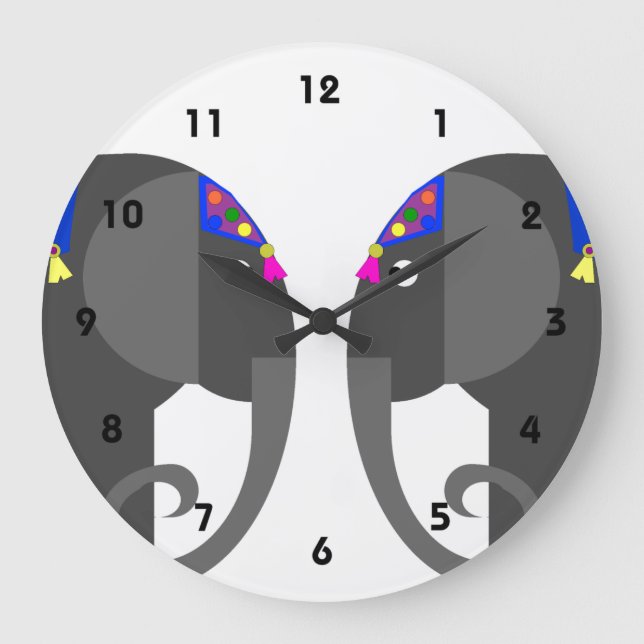 Indisk elefantklocka stor klocka (Framsida)