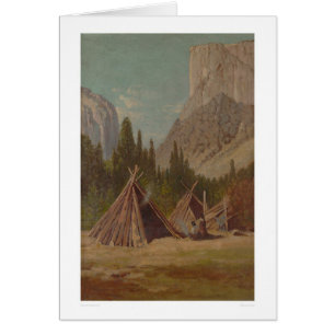 Indisk Encampment i den Yosemite dalen (1189) Hälsningskort