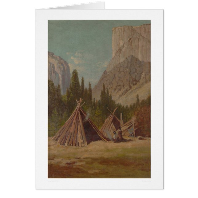 Indisk Encampment i den Yosemite dalen (1189) Hälsningskort (Framsidan)