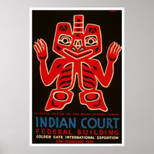 Indisk Expo 1939 WPA för filt SF Poster