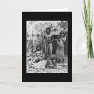 Indisk familj i amasonen i Brasilien 1902 Kort