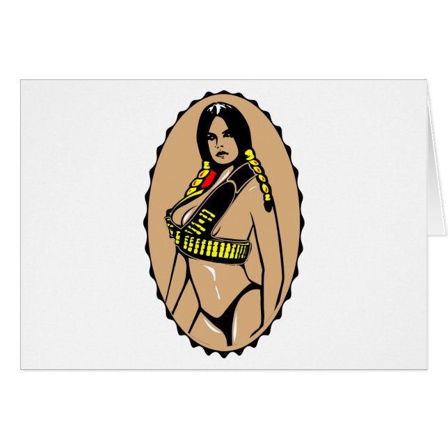 Indisk Femal krigare Hälsningskort (Framsidan Horizontal)