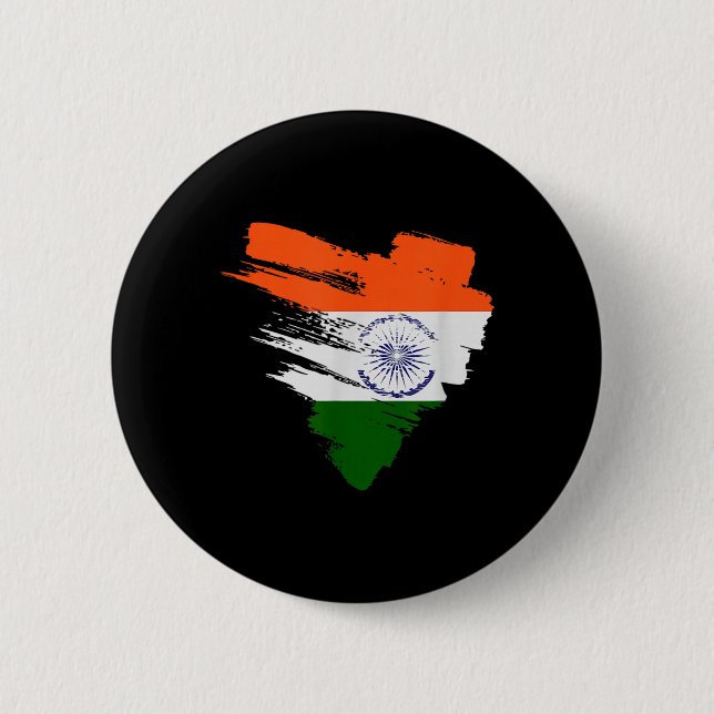 Indisk flagg patriotisk 15 augusti 1947 Indien Knapp (Framsida)