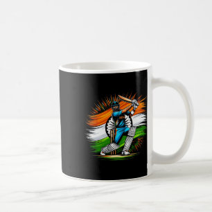 Indisk Flagga Cricket Älskare Fan India Stolthet M Kaffemugg