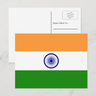 Indisk flagga, Indiens flagga Vykort