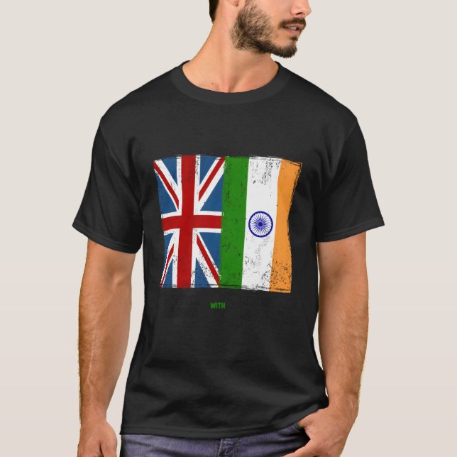 Indisk Flagga Outfit Ideas För barn Union Jack Ind T Shirt (Framsida)