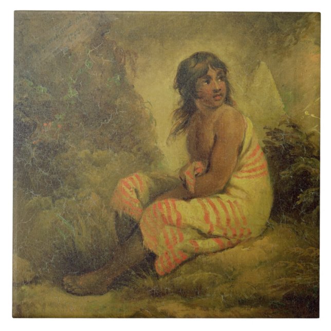 Indisk flicka, 1793 (olja på kanfas som monteras kakelplatta (Framsidan)