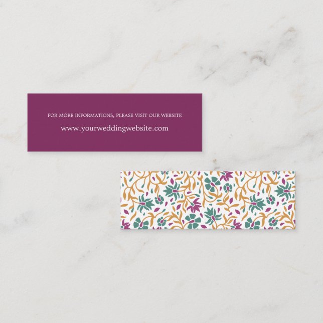 Indisk Flower Lila Online-webbplats Mini Visitkort (Fram/baksida)